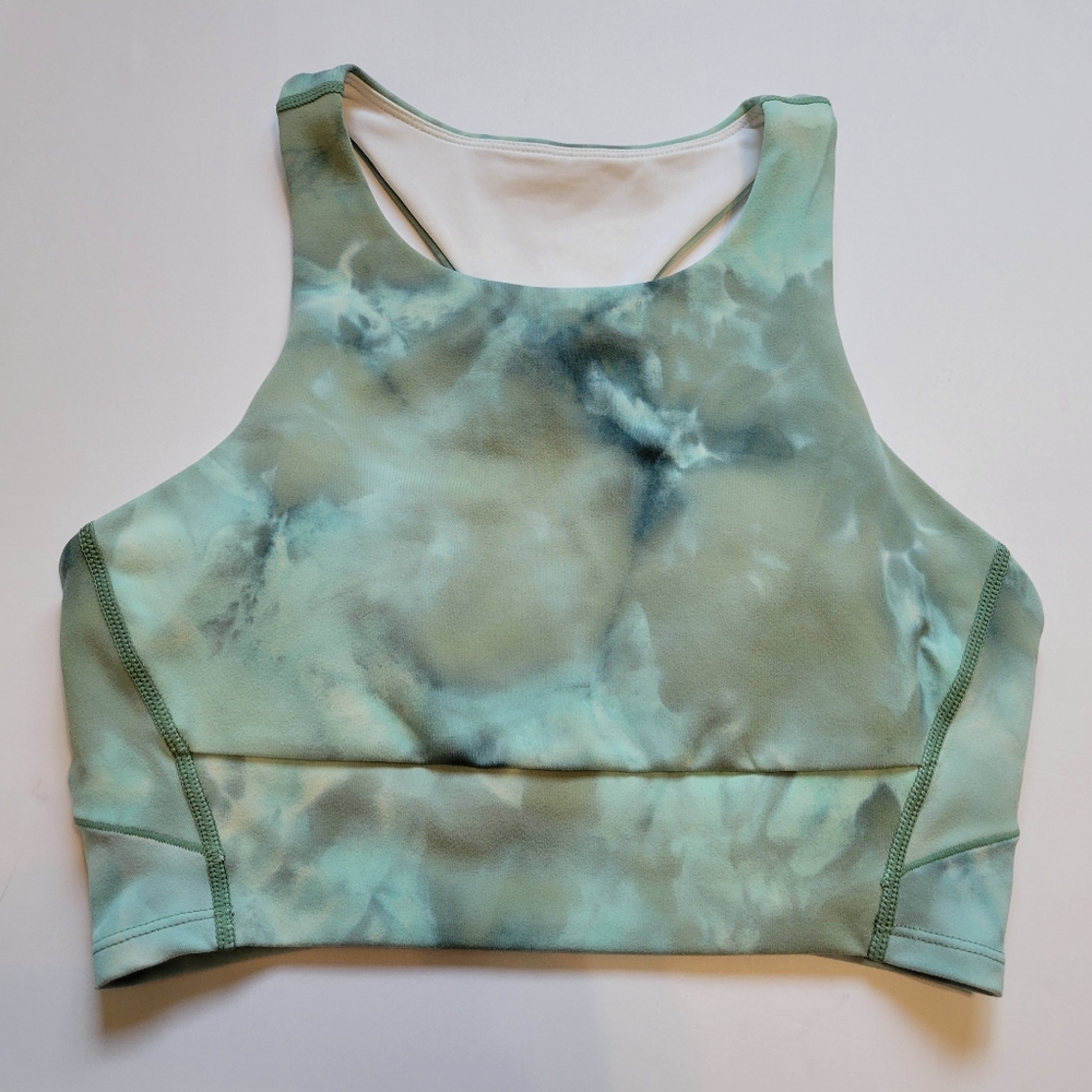 Zella Size Small Green Tie Dye Racerback Sports Bra